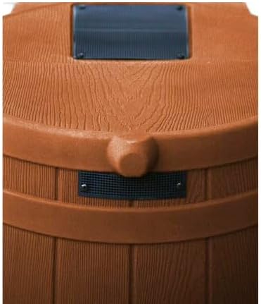Rain Wizard, 40 Gallon Capacity, Wood Texture Design, Brass Spigot, Flat Top (Chestnut Brown)