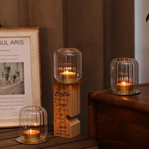 Tealight Candle Holder Set of 2, Clear Votive Candle Holders, Lantern Style - Image 6