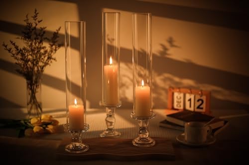 CYS EXCEL 6 PCS Glass Hurricane Tubes (H:14" D:2.5") - Fits Candles up to 2" Wide, Requires Holder Base 2.75" or Wider - Image 7