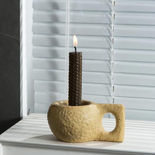 Candle Holder Ceramic Candlestick Holder, Candlelight Stand for Spell Candles, Taper Candles, and Incense, Halloween Christmas Dining Room Home Decoration Display - Image 3