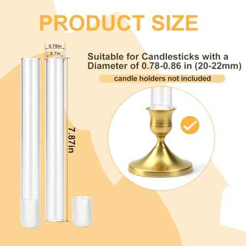 CGBE Glass Bud Vases for Flowers: 7.9" Base Vase for Taper Candle Holders - Image 3