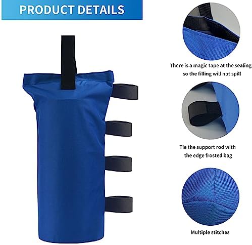 Joramoy Heavy Duty Canopy Weight SandBags(150LBS) 4 Pcs, Blue(Without Sand) - Image 3