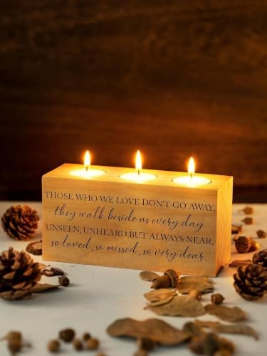 Sympathy Bereavement Gift for Loss of Loved One - Memorial Candle Holders - Handcrafted Wooden Keepsake with Poem - Condolence for Loss of Mother, Father (WE Love) - Image 5