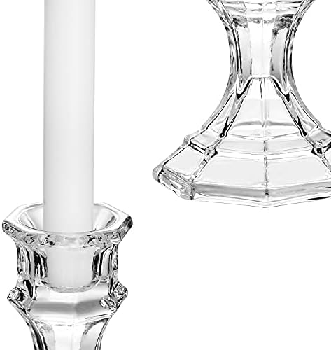 (12 Pack) Clear Glass Candlestick Holders, Taper Candle Stick Holders Set for Wedding & Home Decor - CH06 - Image 2