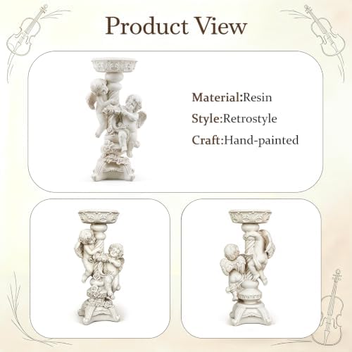 Angel Candle Holder Figurine White Resin Table Decor Holiday Home Gifts - Image 4
