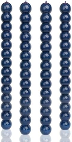 MAITREYA Navy Spiral Taper Candles-Set of 4 for Decoration Weddings Party Church-Unscented Dripless Candles,10inch(Navy-D) by MAITREYA