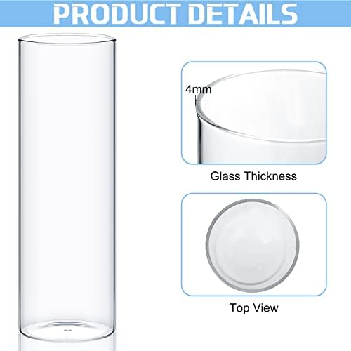Didaey 24 Pcs Cylinder Vases Set for Centerpieces 3.4''Diameter 4/5/6/7/8/10 Inch Tall Clear Glass Vase Hurricane Floating Candle Holder for Table Decoration (6'',8'',10'' Tall) - Image 3