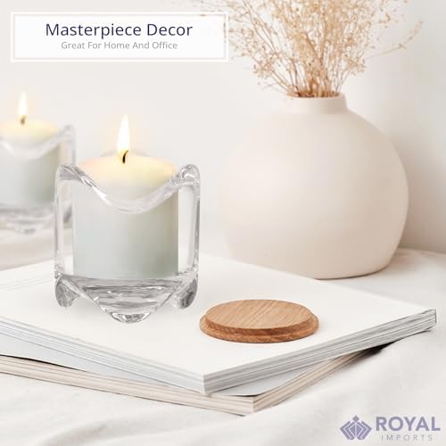Royal Imports Glass Tea Light Candles Holder 2.5" Tall, Set of 6 - Image 2
