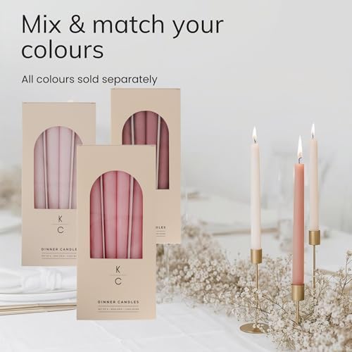 Tapered Dinner Candles, Pack of 6 – Soy & Paraffin Wax Blend, 10-Inch Dripless Taper Candles with 7-Hr. Clean Burn – Smokeless Unscented Tapers for Weddings, Dinner Tables & Home Decor – Blush Pink - Image 3