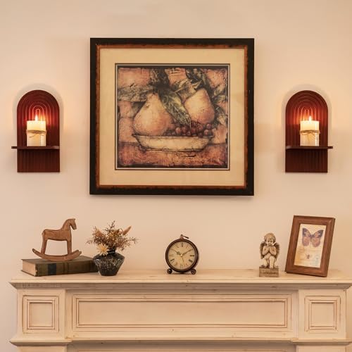 Mid Century Modern Walnut Wall Candle Holder Set of 2 - Image 3