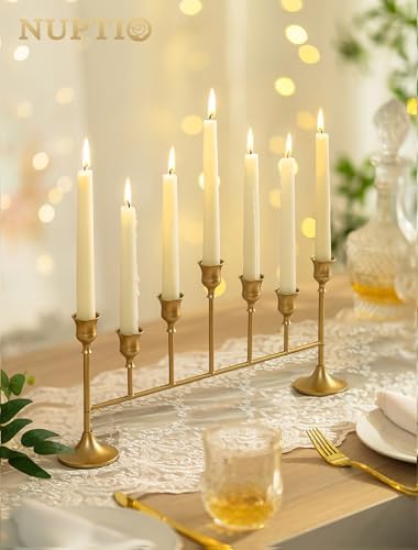 NUPTIO Taper Candle Holders for Candlestick: Gold Weeding Centerpieces - Image 4