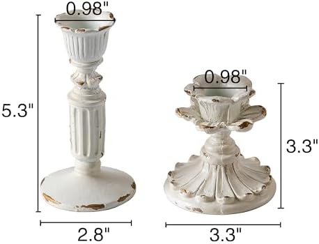 SOFE Resin Small Taper Candle Holders Set of 2, Candle Stick Holder Vintage - Image 7