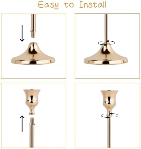 French Gold Candlestick Holders Set of 6, Metal Taper Candle Holders, Classic Decorative Candle Stick for Christmas, Wedding, Party, Dinner Tables,Home Décor - Image 5