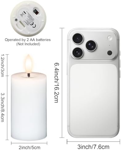 Votive Flameless LED Candles Battery Operated with Remote Timer, White - Image 2