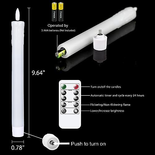 GenSwin Drip Wax Flameless Taper Candles Battery Operated with Remote Timer - Image 5
