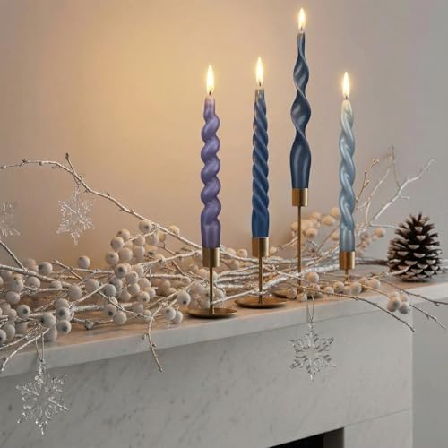 Nuanchu 4 Pcs Twisted Taper Candles,7.87 Inch,Pure,Blue - Image 4