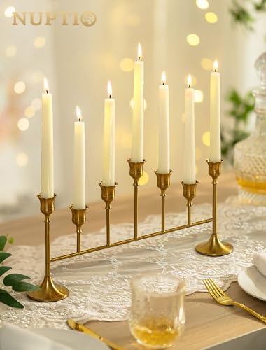 NUPTIO Candlestick Holder for Taper Candle: Gold Candelabra for Centerpiece - Image 4