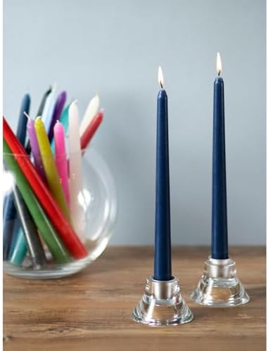 CANDWAX 10 inch Tapered Candles - Set of 12 Dripless Unscented Candlesticks - Perfect for Dinner and Decor Use - Dark Blue - Image 5