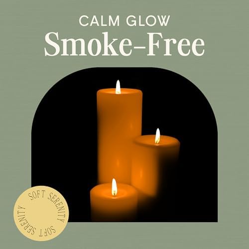 Mister Candle Unscented Dripless Pillar Candles Set of 3, Hand Poured 3 Inch Candles, Premium Wax, Decorative Pillar Candles, (3" x 4", 3" x 6", and 3" x 9", Orange) - Image 4