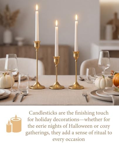 12 Pcs Brass Gold Taper Candle Holders Vintage Table centerpieces - Image 7