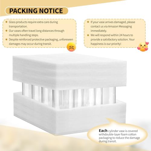 12Pack Glass Cylinder Vases for Centerpieces - 8 Inch Tall Flower Vase for Wedding Decorations, Floating Candle Holder Vase Bulk,Glass Hurricane Candle Holders for Table Shelf, Party, Home Decor - Image 7