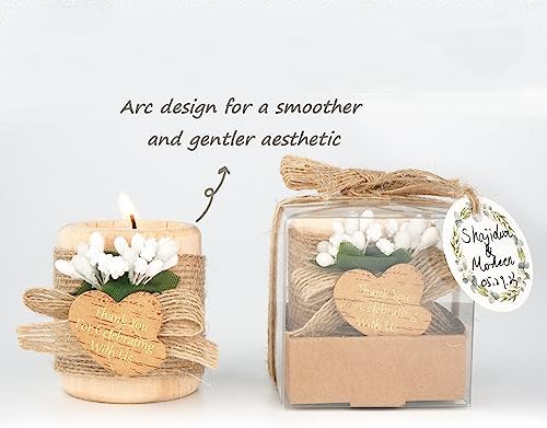 30 Pack Wedding Favors Wood Tealight Candle Holders, Bridal Shower Favors for Guests Bulk, Baptism/Baby Shower Centerpieces for Tables, Wood Cylinder Candle Set for Baby Shower Decorations - Image 2