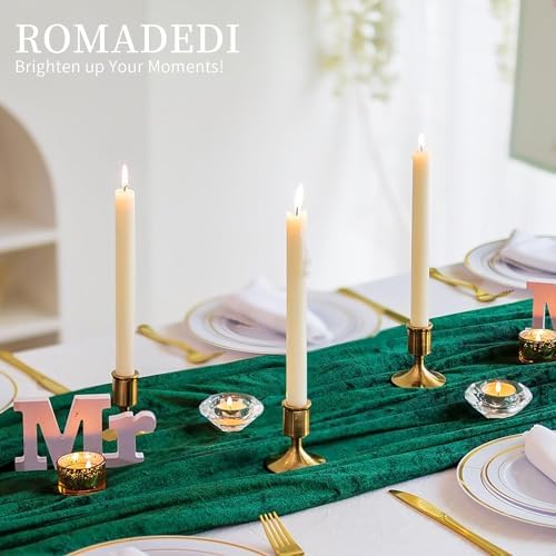 Romadedi Gold Candlestick Candle Holders for Taper, 12 PCS Gold Brass Color Candle Stick Candle Holder for Table Centerpiece, Wedding Reception, Festive Christmas Mantel Decoration or Home Decor - Image 2