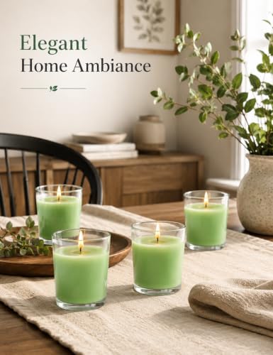 BERYSCEN Premium Bulk Sage Green Glass Votive Candles for Events Home Décor - Image 4