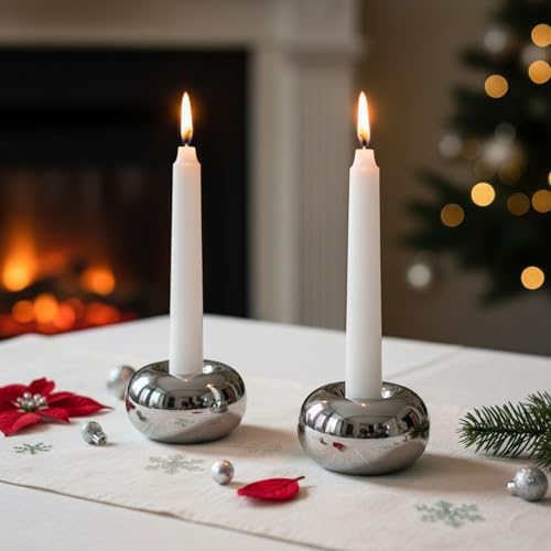 Silver Modern Doughnut Shaped Candlestick Holder (2 Pack) - Image 6