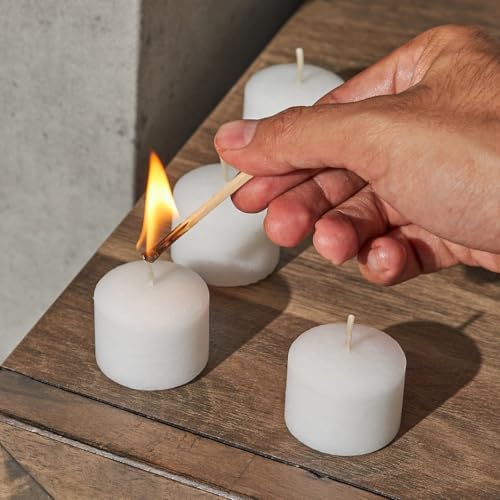 Simply Soson White Votive Candle Set of 24 Bulk Unscented 10Hr Burn - Image 4
