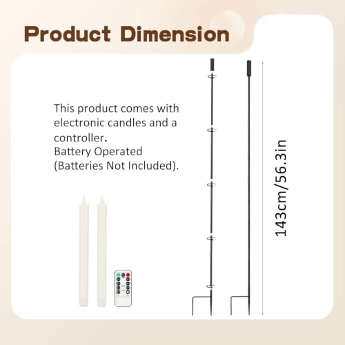 2Pcs Outdoor Wedding Party Asile Decoration Candle Stake Light with Remote - Image 3