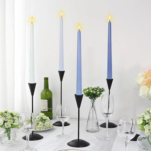 Smokeless Taper Candles Sea Salt Scented10 Inch Candle Sticks Gradient Blue Tapered Candles for Home Decor Holiday Gift - Image 4