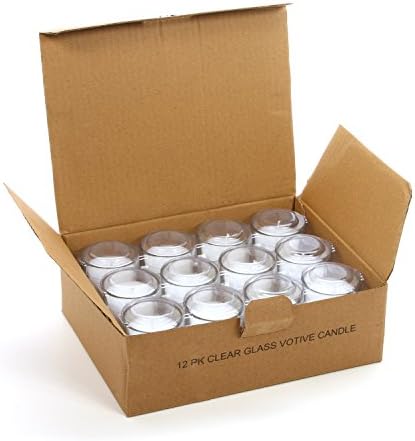 Hosley Set of 24 Unscented Clear Glass Filled Votive Candles. Hand Poured Wax Candle Ideal Gifts for Aromatherapy, Spa, Weddings, Birthdays, Holidays, Party. - Image 6