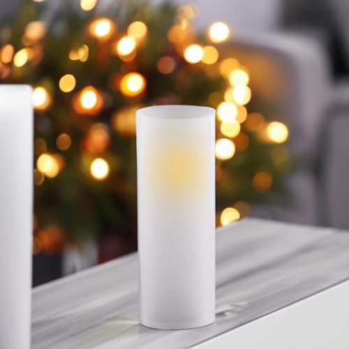 WGVI Hurricane Candle Holder Sleeve, W: 3", Ht: 10", Frosted Glass Cylinder Open Both Ends, Chimney Tube Shade, 6 Pieces - Image 4