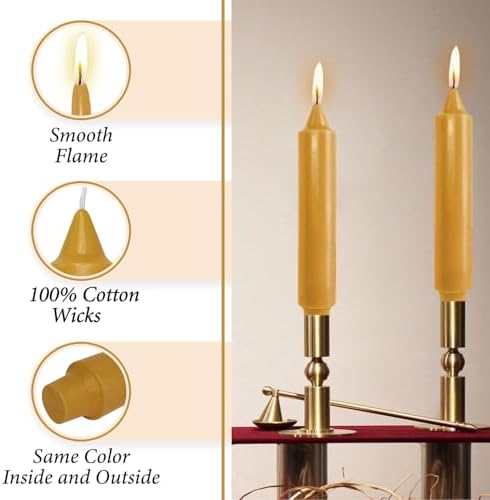 Mustard Yellow Taper Candle Candle Sticks, 7 Inch Mini Pillar Candles Taper Candles, 4PCS Handmade Unscenteds Candlesticks for Festive Thanksgiving Day Fall Home Decor - Image 3