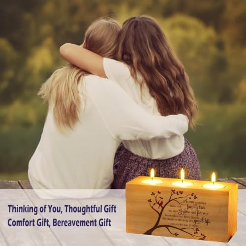 Sympathy Bereavement Gift for Loss of Loved One - Memorial Candle Holders - Handcrafted Wooden Keepsake with Poem - Condolence for Loss of Mother, Father (A Limb) - Image 5