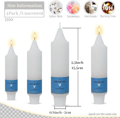Unscented Taper Candles Dripless Classic White 5INCH Smokeless Short Taper Candles for Dinner Weddings Home Décor - Image 2