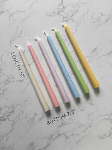 10" Pastel Taper Candles, 12 Pack, 10 Inch, 6 Colors, 2 of Each - Image 2