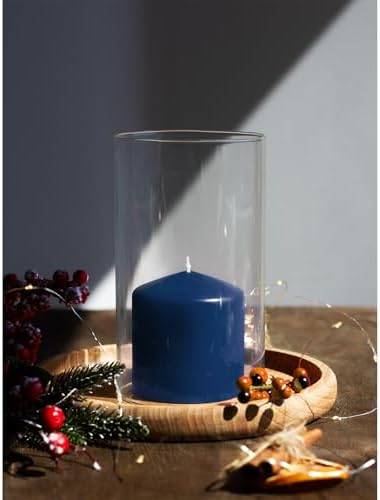 Candwax 3x3 Pillar Candles Set of 3 - Navy Blue Candles Pillar - 40-Hour Burn Time Self-Extinguishing Long Lasting Candles for Home Decor - Cone-Top Dark Blue Pillar Candles - Image 6