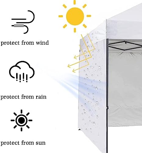 NINAT Canopy Sunwall Sidewall Gazebos Tent Waterproof for 8x8ft Pop up Straight Leg Gazebos Outdoor Instant Canopies 1 Pcs Blue Only - Image 5