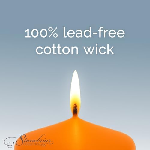 Stonebriar Unscented Pillar Candles – 18 Hour Burn Time, Long-Lasting Wax Candles for Weddings, Holidays, Home Décor & Special Events, Pack of 6, Orange, 3" x 3" - Image 2