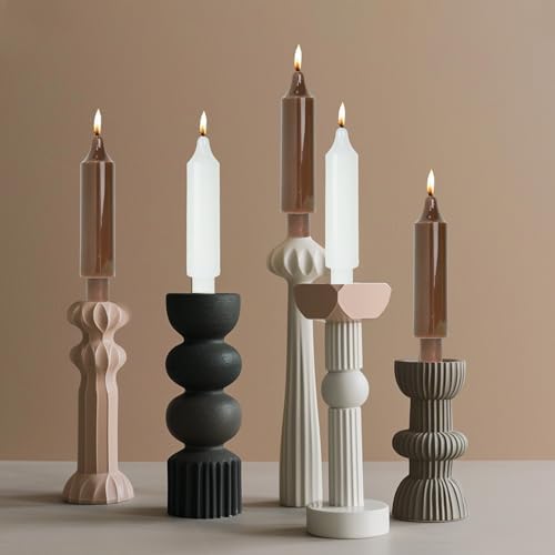 MAITREYA Orange Taper Candle Short Candlesticks Dripless Dinner Candle for Wedding Party Decoration Home Dinner,6.5inch,4 Pack - Image 5