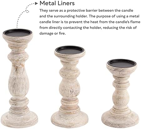 JFY Designs Ivora Wood Candle Holders for Pillar, Farmhouse Fireplace Décor - Image 5