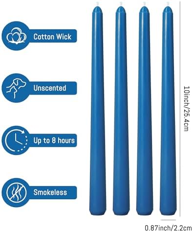 Viyffo Taper Candles, 10 Inch, 4 Pack, Cornflower Blue – Unscented - Image 5