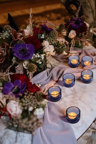 Gurfuy Glass Tealight Candle Holders 6 Set - Votive Candle Holder for Festival Wedding Propose Parties Holiday Table Centerpiece Shelf Decoration Fall Home Decor Blue - Image 7