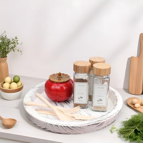2 Pcs Decorative Serving Tray, Wooden Coffee Table Trays Decor - Image 2