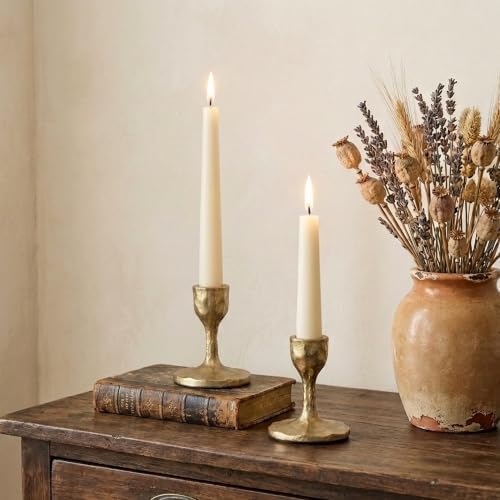 Antique Brass Candlestick Holders: Cast Iron Taper Candle Holder by CreatedforWeddingsandHome