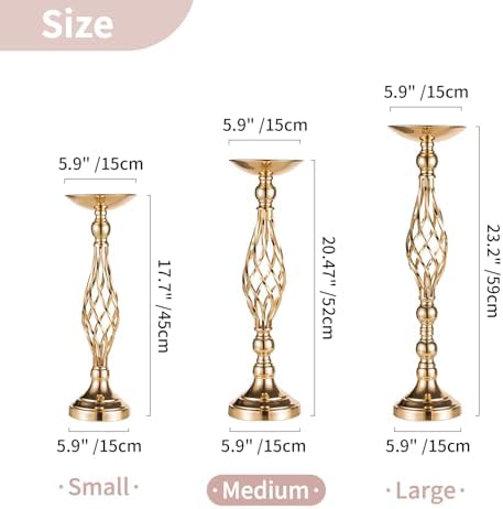 NUPTIO Gold Centerpiece Stand for Table, Twist Style, 20.5" Tall, 10 Pcs - Image 5