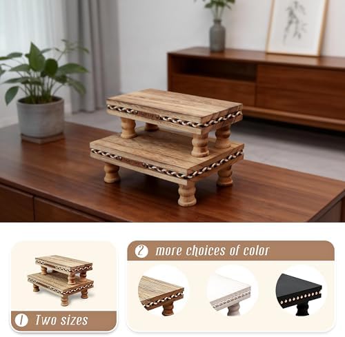 Bathroom Tray Pedestal Stand, Waterproof Wood Riser for Bathroom Counter - Image 4