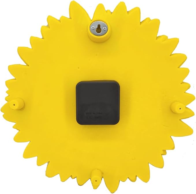 Outdoor Wall Clock for Garden, Patio and Deck, Sunflower 12in Garden Clock Waterproof Clocks -Not Silent (Sunflower)